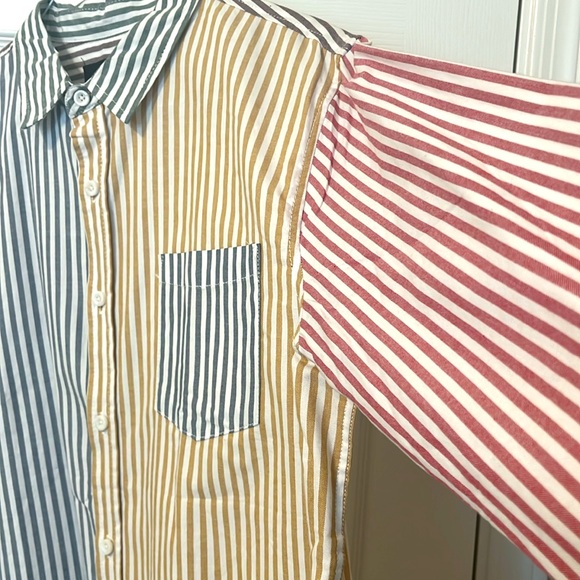 NWT PACSUN Pinstriped Button-Up Shirt - Long Sleeve Button Up - Size Large - Picture 5 of 7